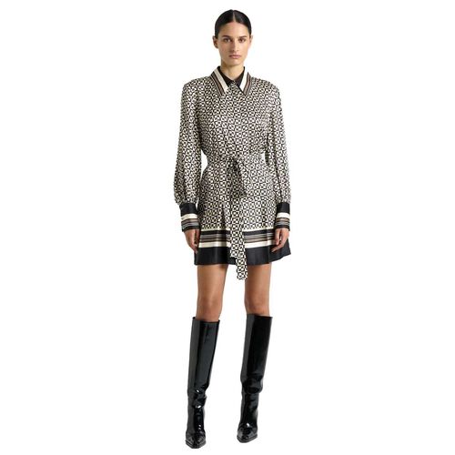 Cue Monochrome Geo Shift Mini Dress